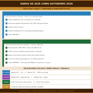 Alta autónomo Hacienda y Seguridad Social — guía completa 2026
