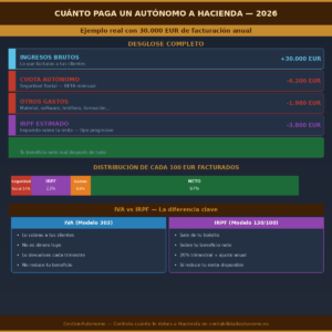 Cuánto paga un autónomo a Hacienda — desglose completo 2026
