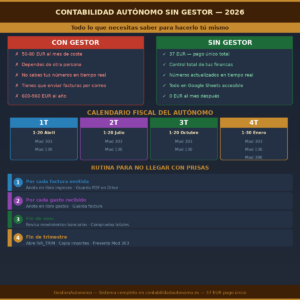 Contabilidad autónomo sin gestor — calendario fiscal y rutina trimestral